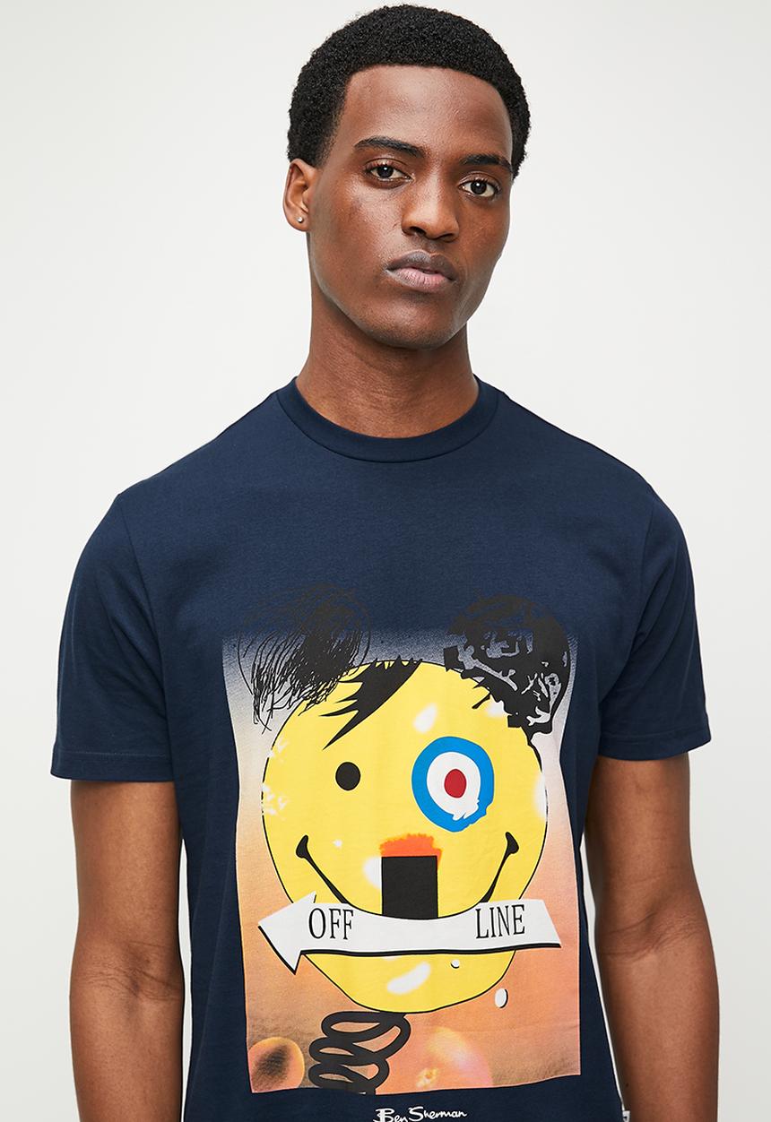 Ben Sherman Mens Off Line T-Shirt In Navy