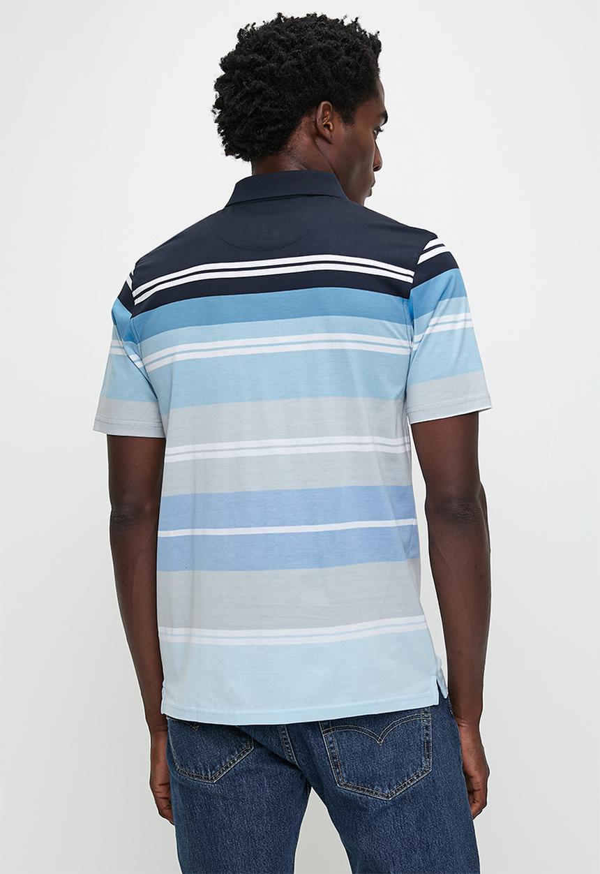 Pringle Mens Jesse Mercerized Golfer In Blue