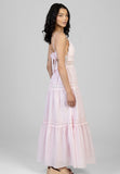 Sissy Boy Tiered Lace Maxi Dress In Baby Pink