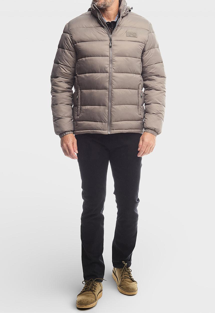 Jeep Mens M Core Long Sleeve Puffer Jacket In Brown