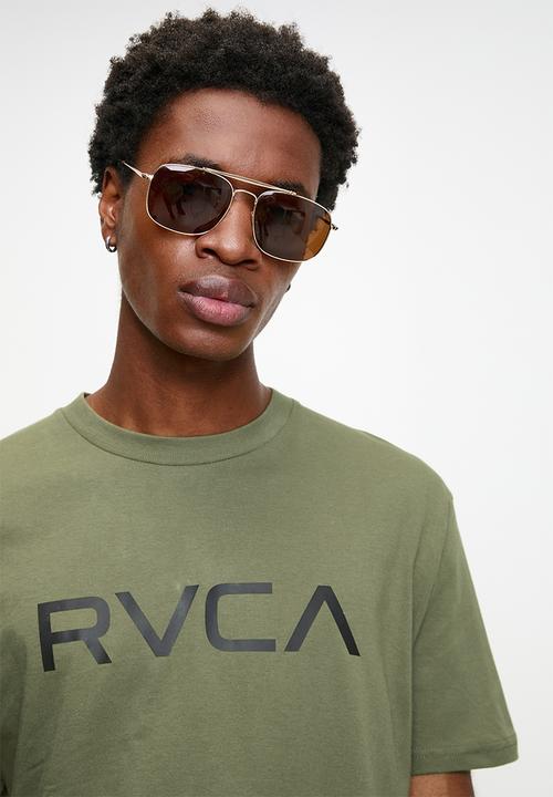 RVCA Mens Big RVCA T-Shirt In Olive