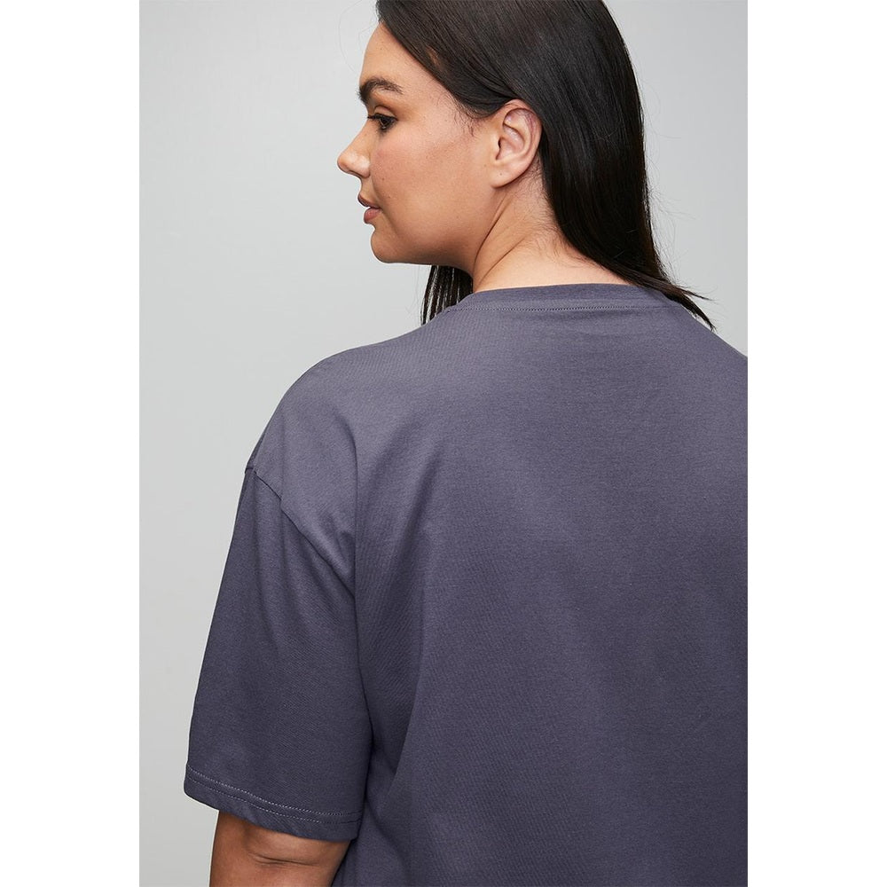 Puma Womens Essential Relaxed Short Sleeves T-Shirt In Inky Depths
