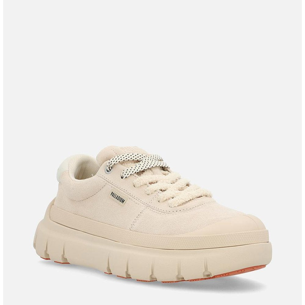 Palladium Womens Pallapop Lo Suede Shoes In Sand