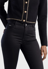 Sissy boy Robyn Black Sateen Mid Waist Skinny Pants