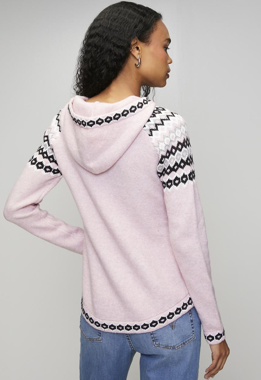 Mandi Womens Scoop Hem Hooded Sweater In Pink