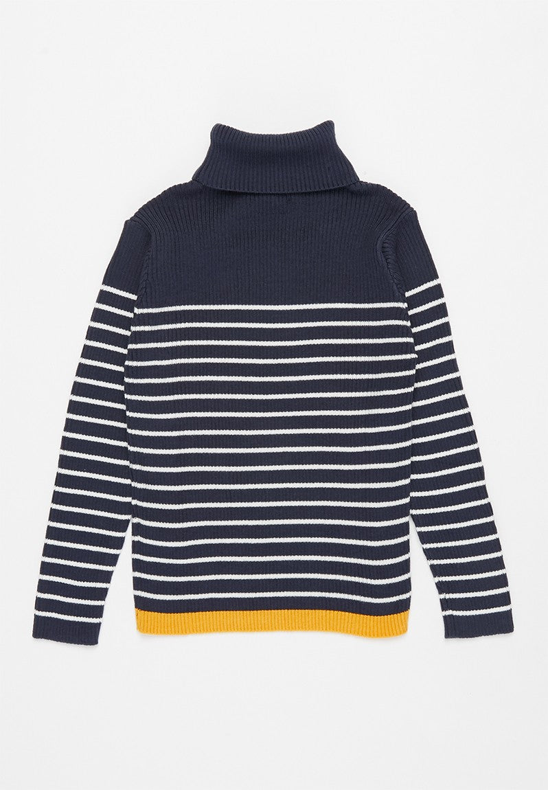 Polo Girls Debbie Polo Neck Pullover In Navy