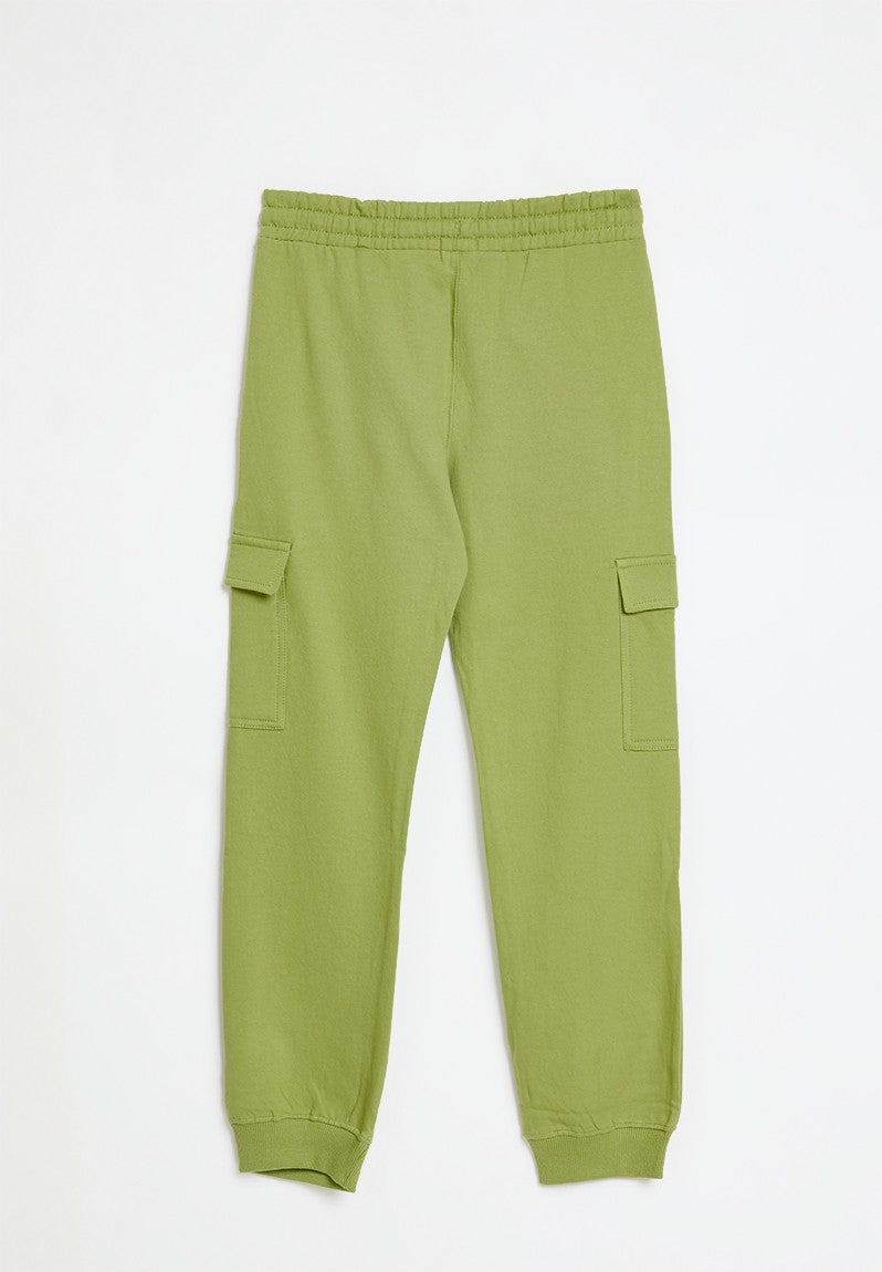 Jeep Kids Cargo Fleece Jogger Pants Bay Leaf