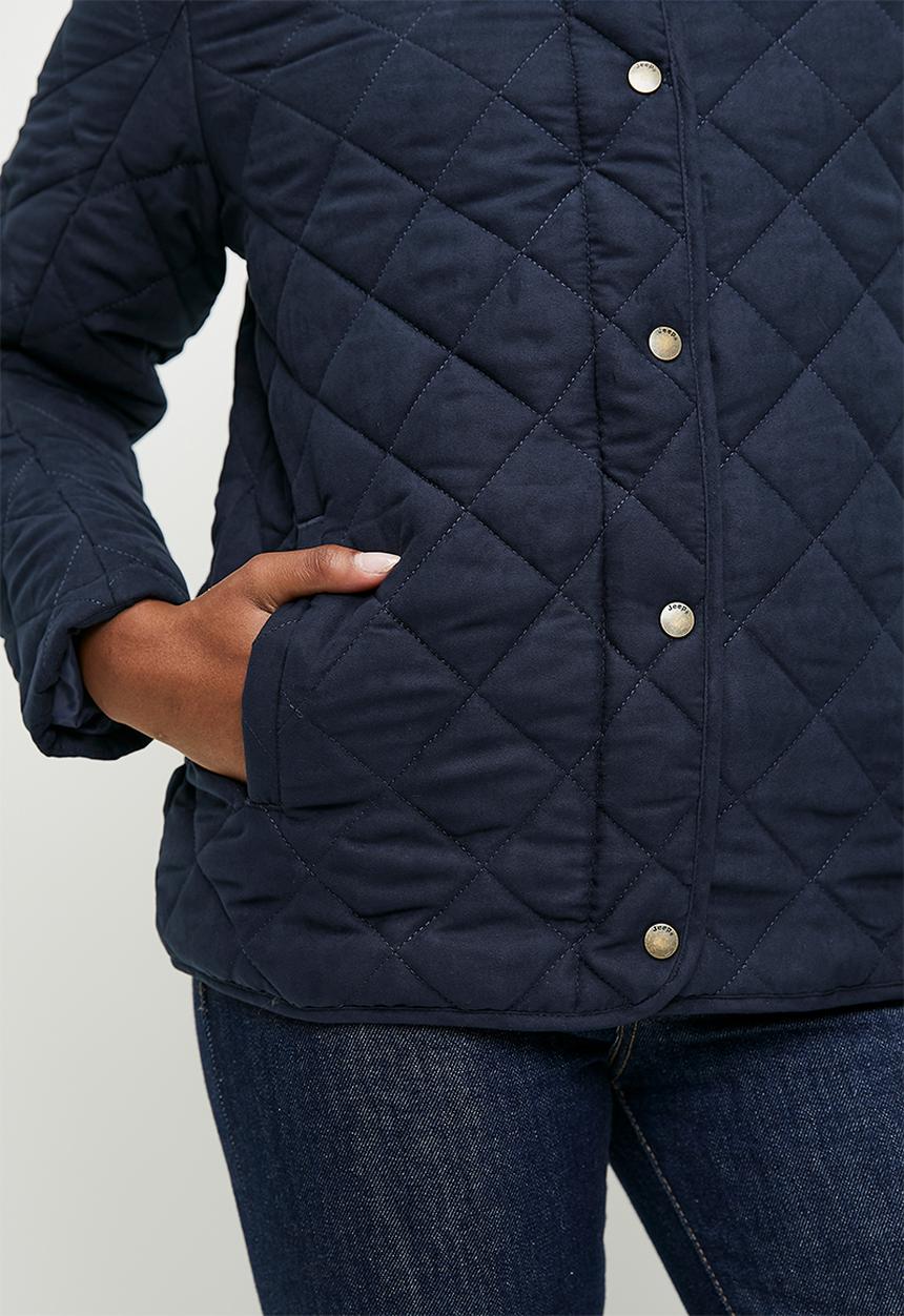 Jeep Womens Sherpa Lined Quilted Jacket In Navy