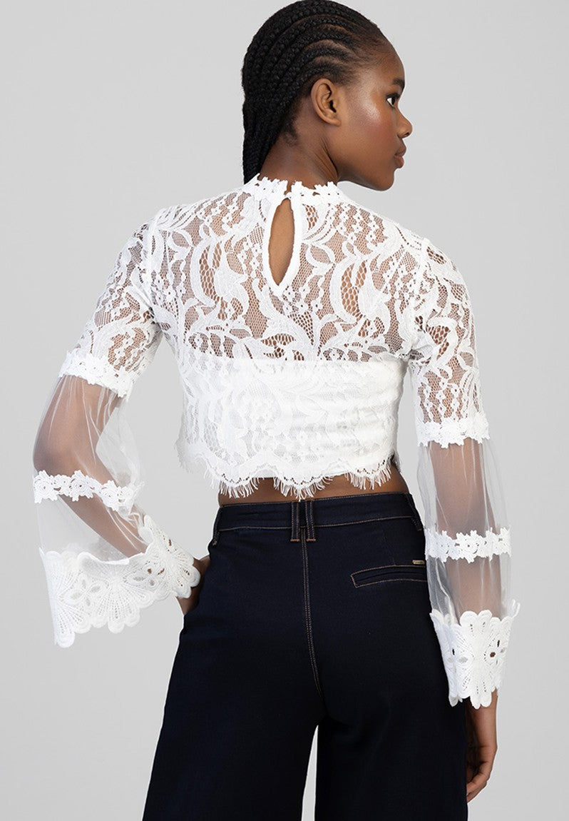 Sissy Boy Longsleeve In Your World Blouse In Off White