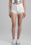 Sissyboy P30820 High Waist Shorts With Hem Detail White