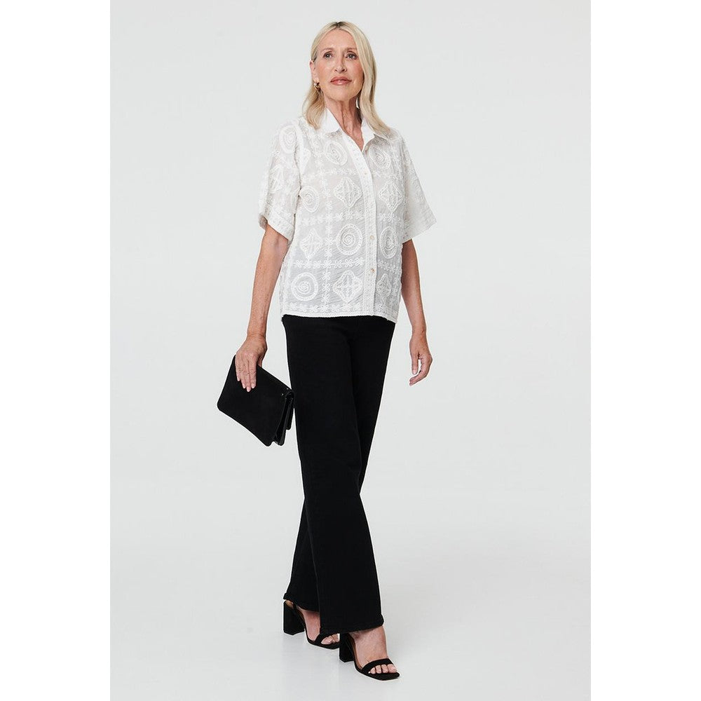 Stella Morgan Ladies Embroidered Shirt In White
