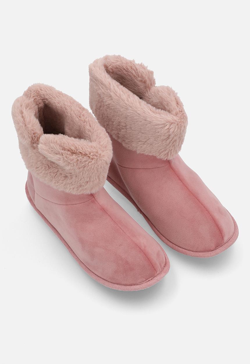 Hush Puppies Ladies Casa Slipper Boot In Pink