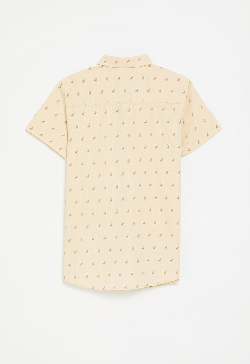 Polo Boys Jude Monogram Short Sleeve Shirt In Sand
