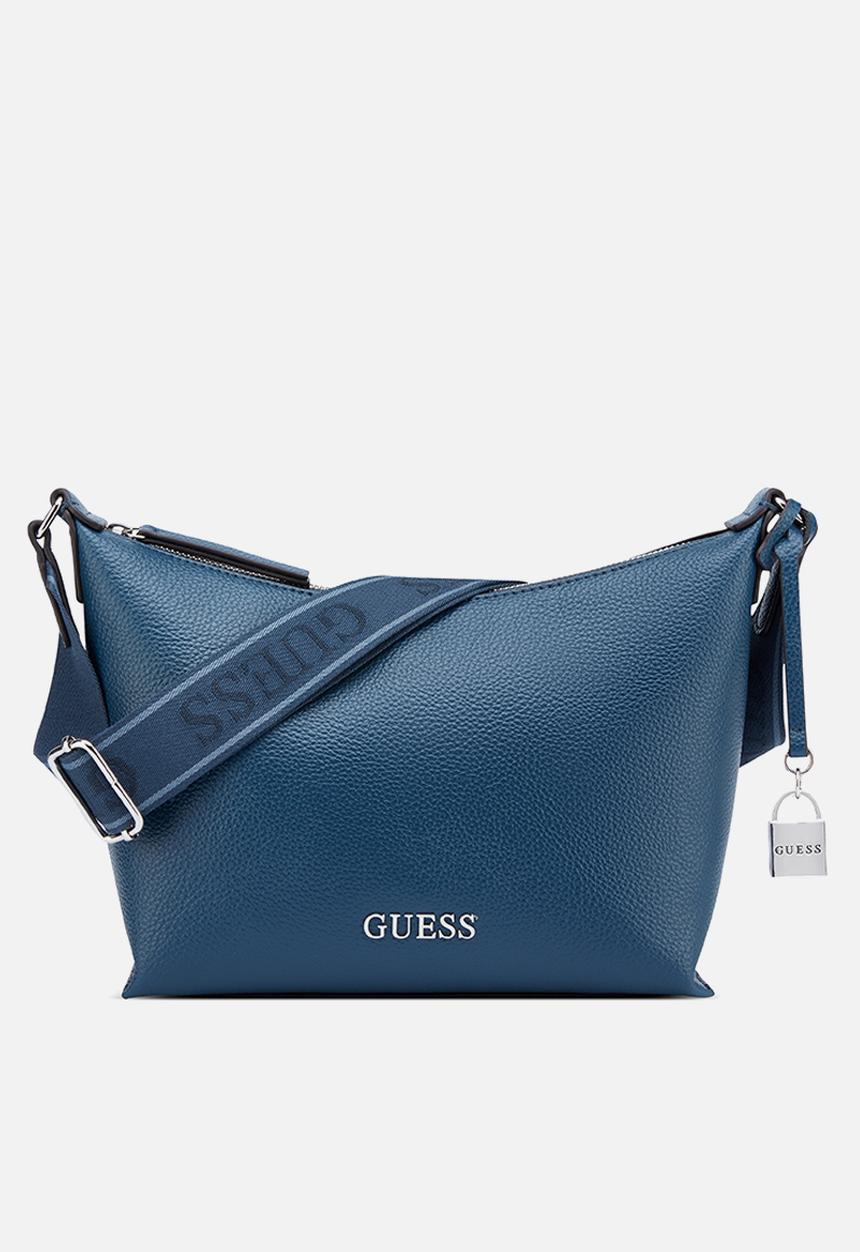 Guess Maleena Convertible Top Zip Bag In Navy