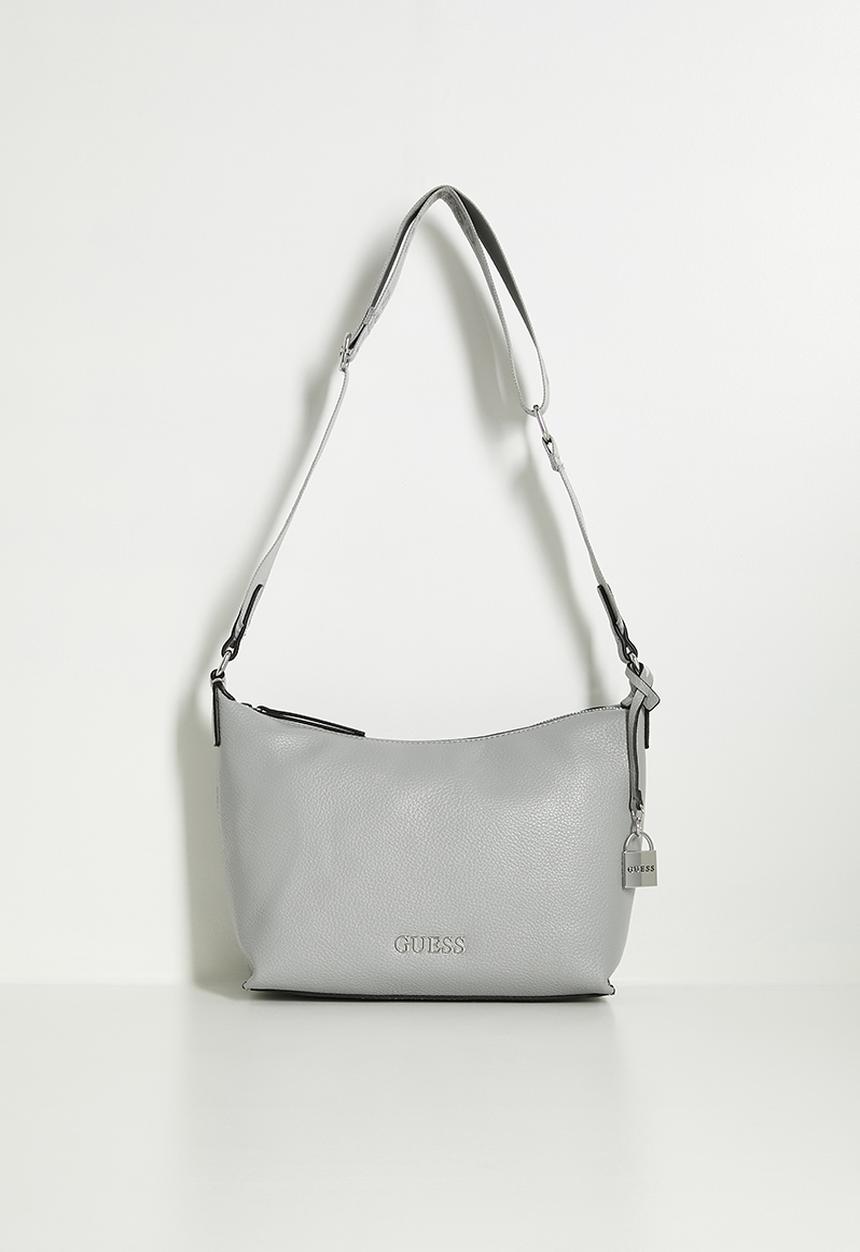 Guess Maleena Converible Top Zip Bag In Dove Grey