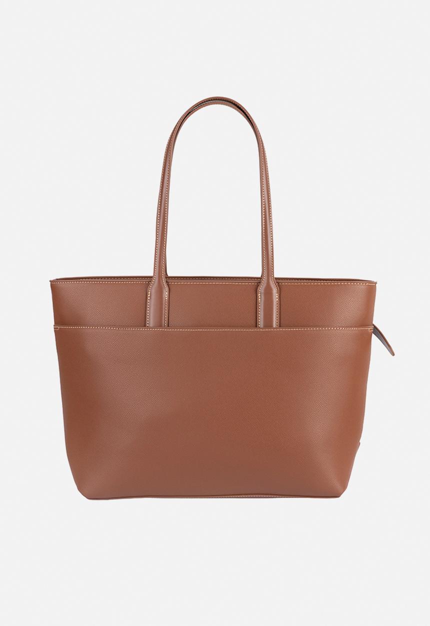 Elle Belt Buckle Tote Bag In Tan