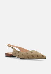 Polo 0050141 Womens Pointed Jacquard Slingback Stone