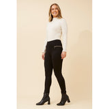Stella Morgan High Waisted Lightweight Ponte Legging With Front Zip Detail In Black