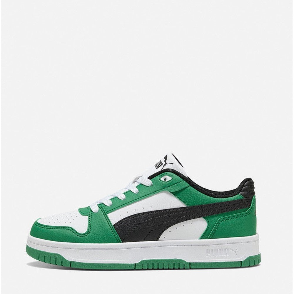 Puma Kids Rebound Slam Lo Jr Shoes In Green & White
