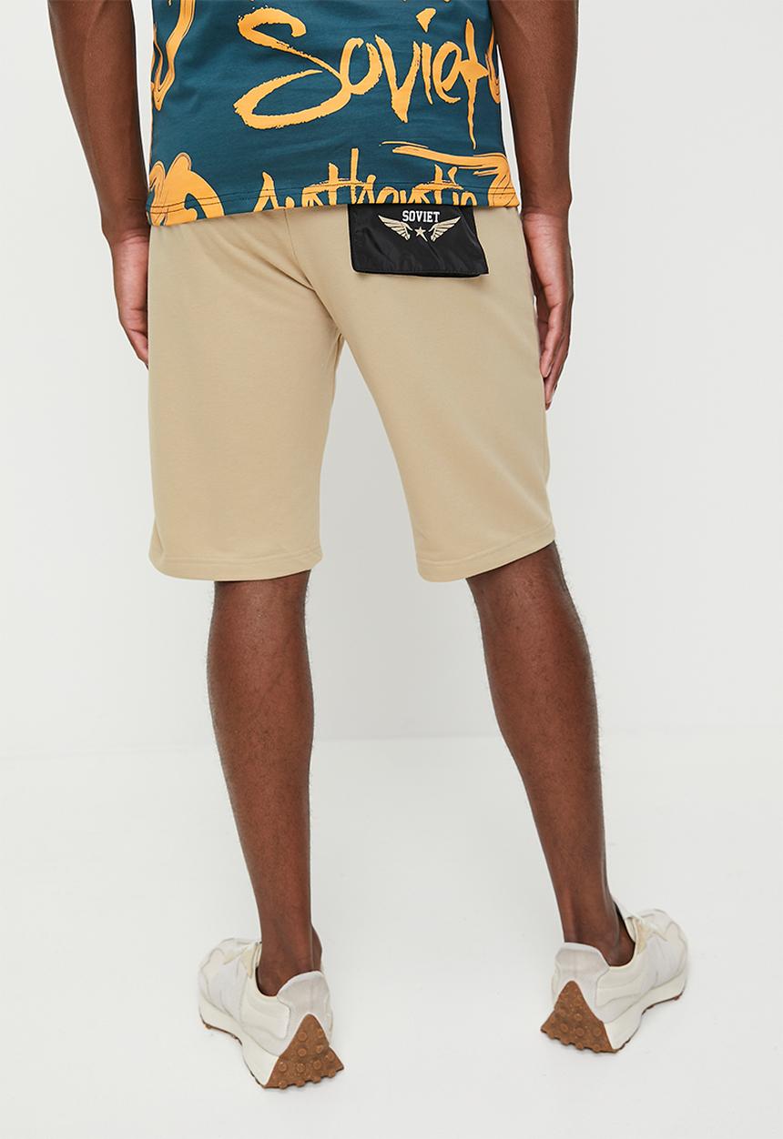 Soviet Mens Beserk Track Shorts In Safari