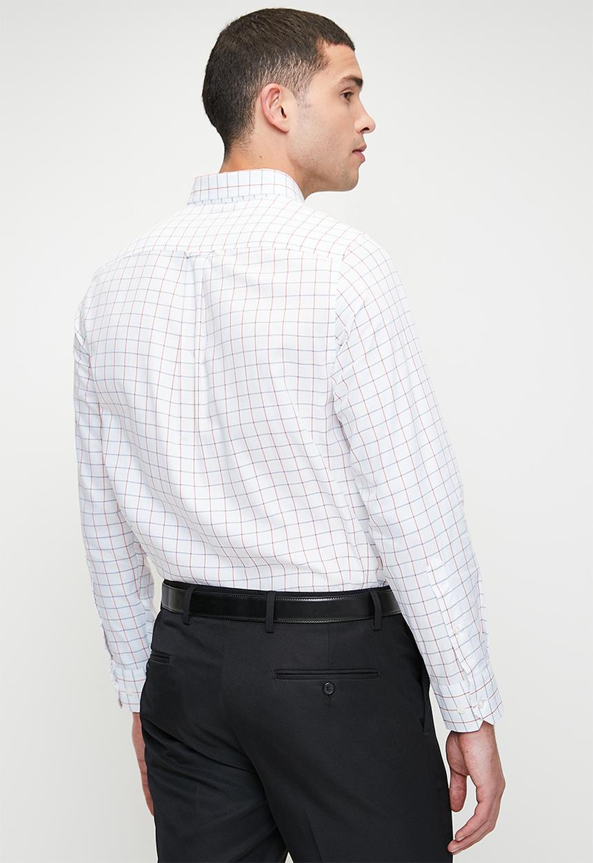 Pringle Mens Ezekiel Long Sleeve Classic Shirt In White
