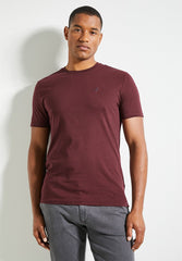 Polo Mens Essential Crew Neck T-Shirt In Burgandy