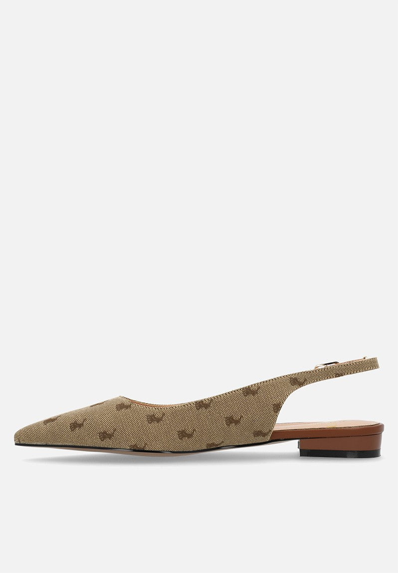 Polo 0050141 Womens Pointed Jacquard Slingback Stone