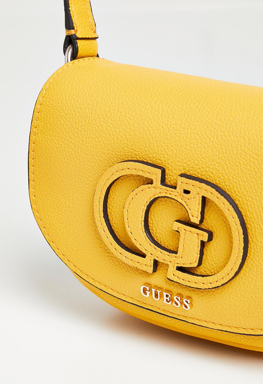 Guess Calebra Convertible Crossbody Flap Bag In Marigold