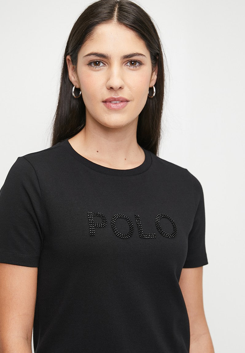 Polo Wmn Harlow Beaded Logo Dress Black