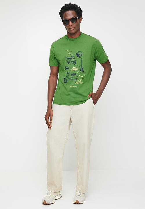 Ben Sherman W78235 Sketched Mod Zone Tee Shirt Green