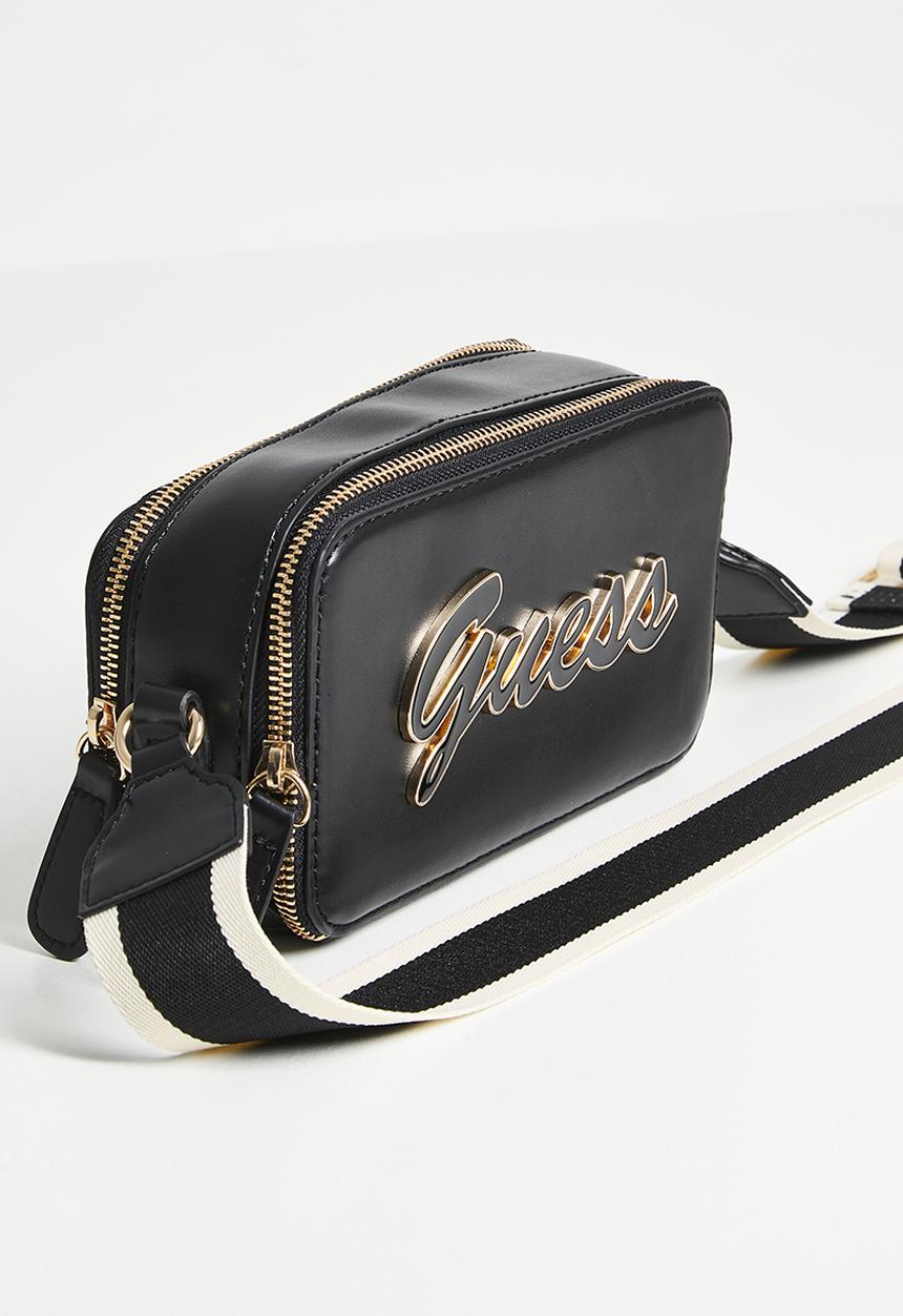 Guess Carraramini Crossbody Top Zip Bag In Black