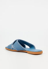 Miss Black Ladies Cream 2 Sandals In Blue