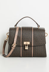 Guess Emberly Top Handle Crossbody Bag In Natural