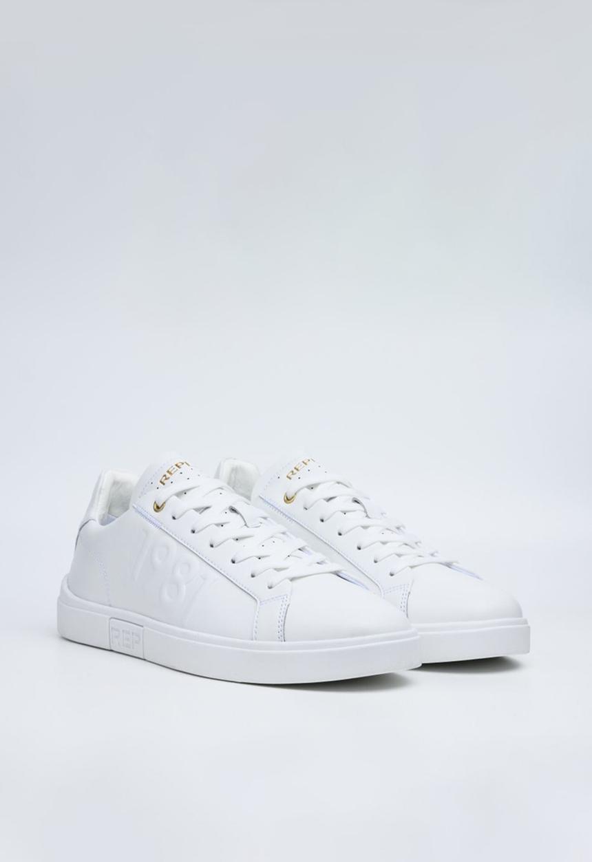 Replay Mens Polys M Deboss Sneakers In White