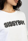 Sissy Boy Womens Glitz Galore Boxy T-Shirt In White