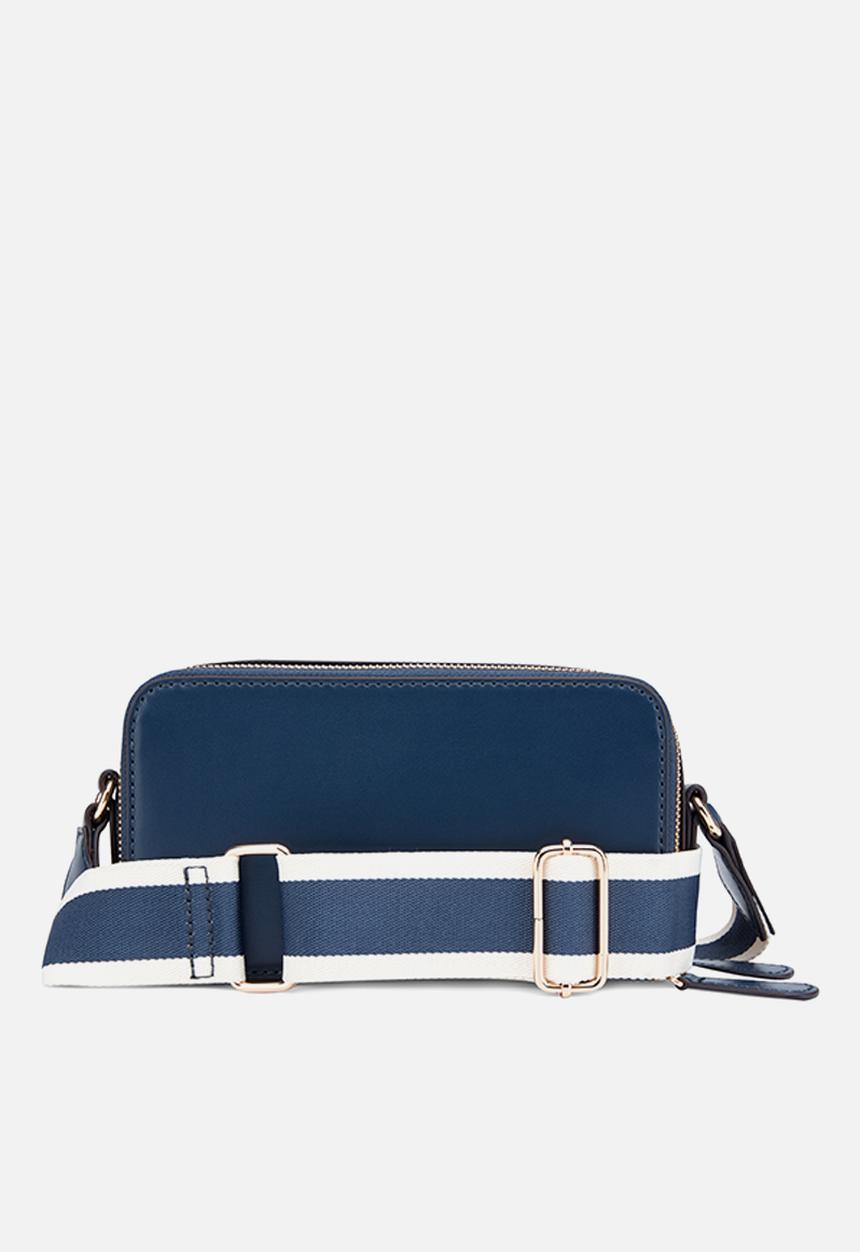 Guess Carra Mini Crossbody Top Zip Bag In navy