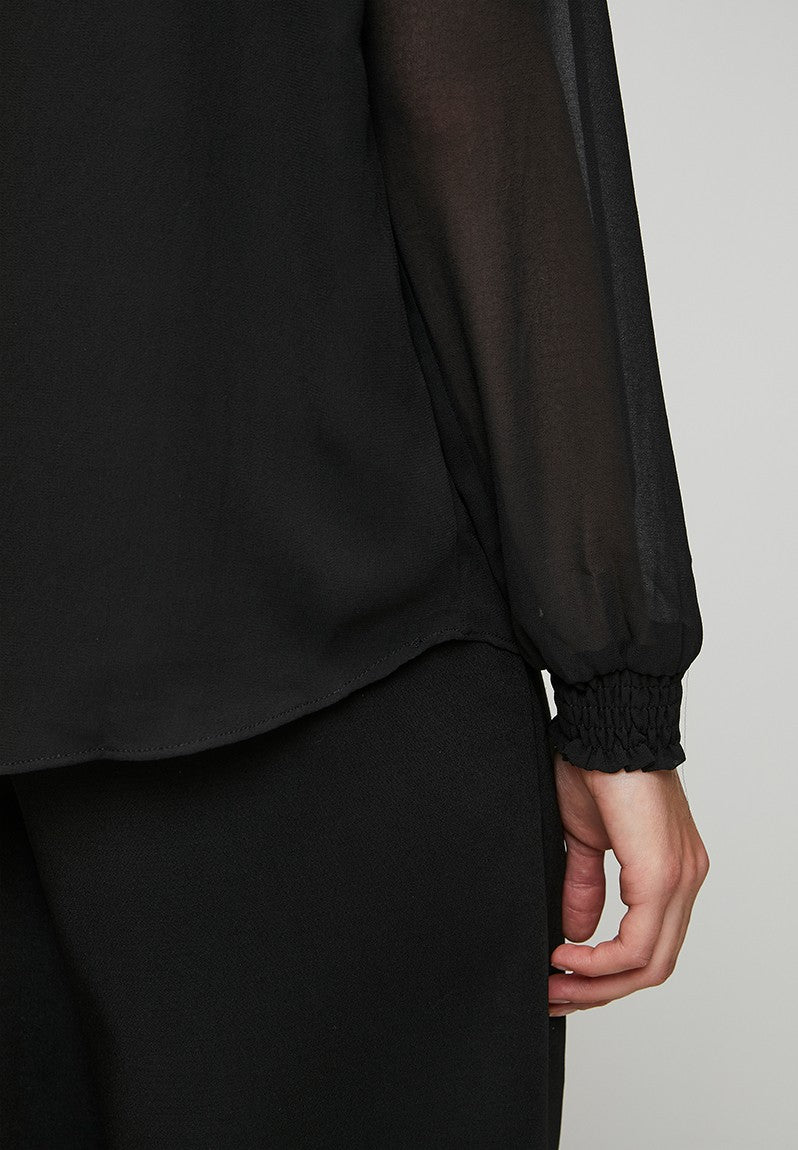 Stella Morgan Long Sleeve High Neck With Embelishm In Black