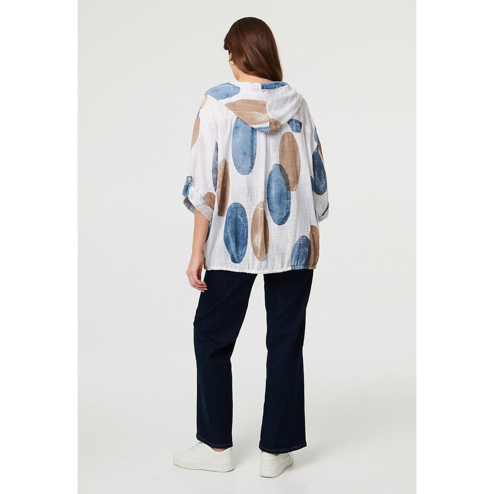 Izabel London Ladies Hooded Blouse In White