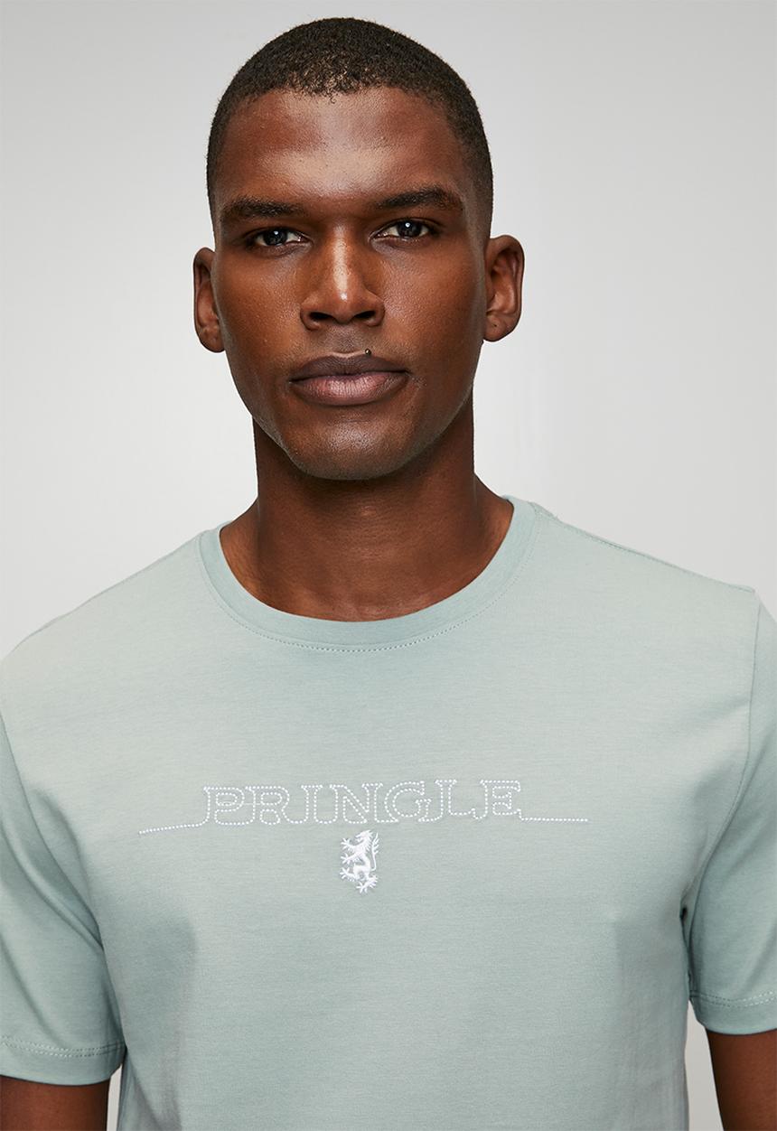 Pringle Mens Gerald Embroidery T-shirt In Sage