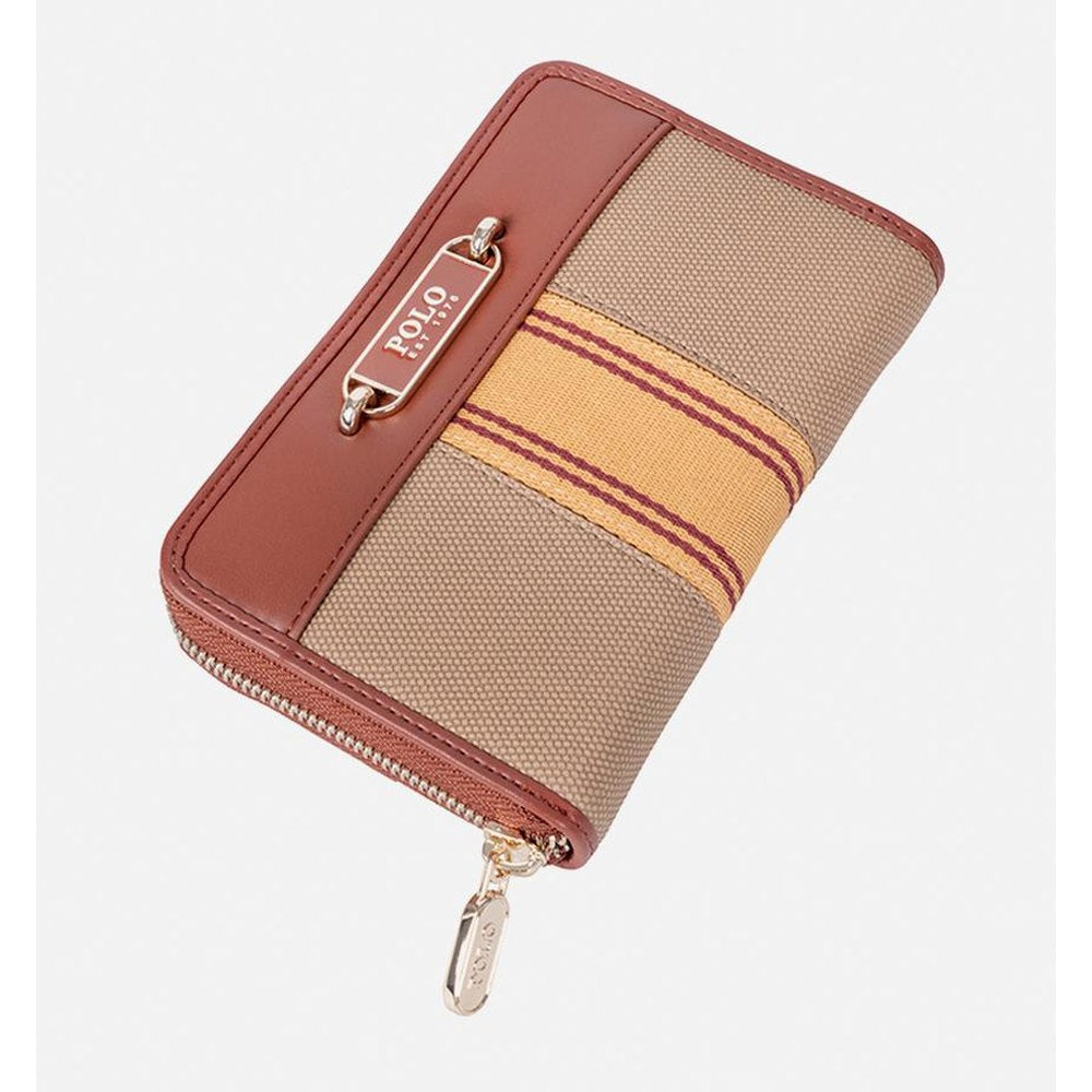 Polo Riviera Smalls Medium Zip Around Purse In Tan
