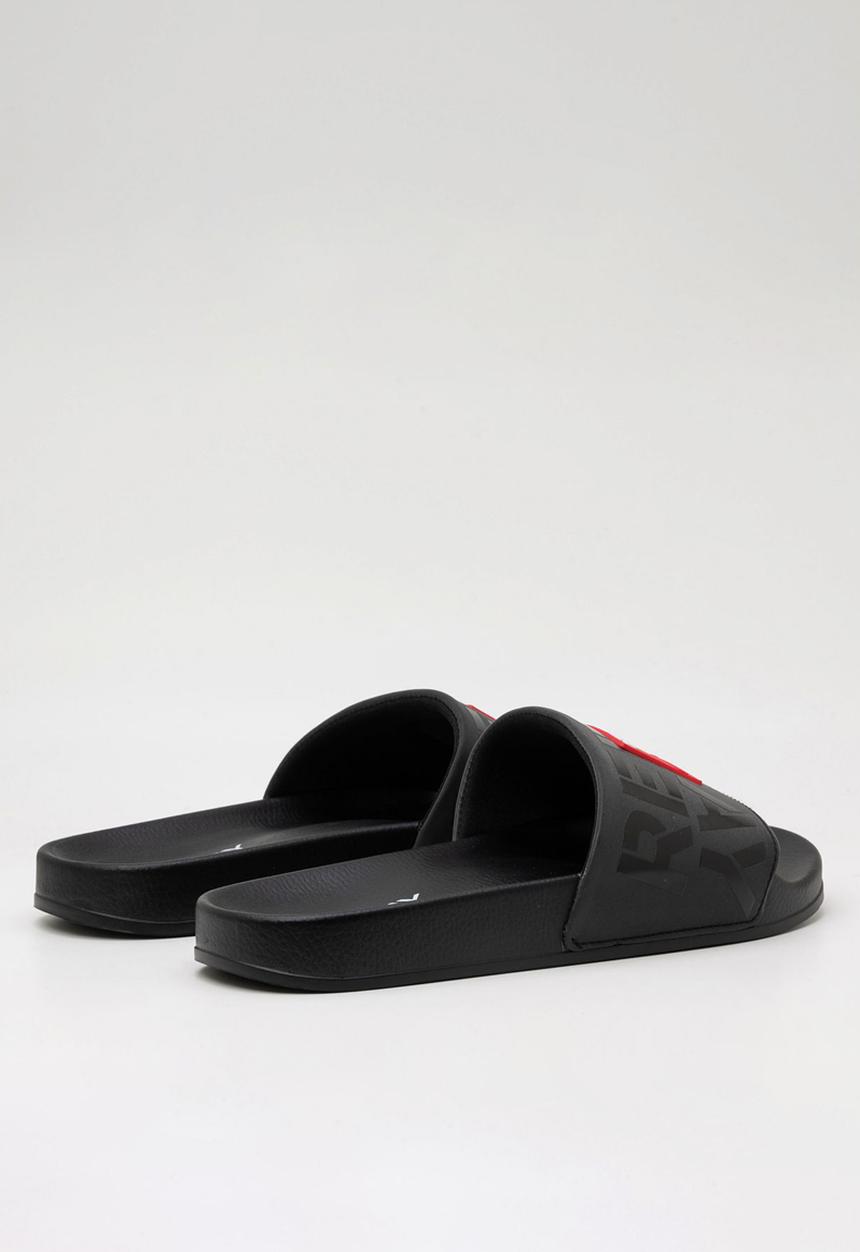 Replay Mens Up Label Slides In Black & Red