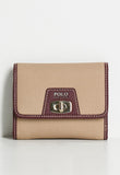 Polo Cabana Small Medium Trifold Purse In Beige