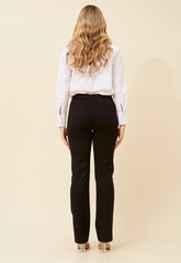 Stella Morgan Womens Mid Waist Straight Leg Ponte Pant In Black