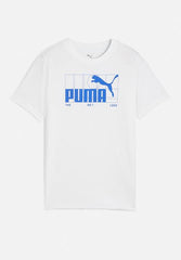 Puma Kids White Graphic No.1 Logo Tee