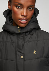Polo Womens Mia Long Sleeve Puffer Jacket In Black