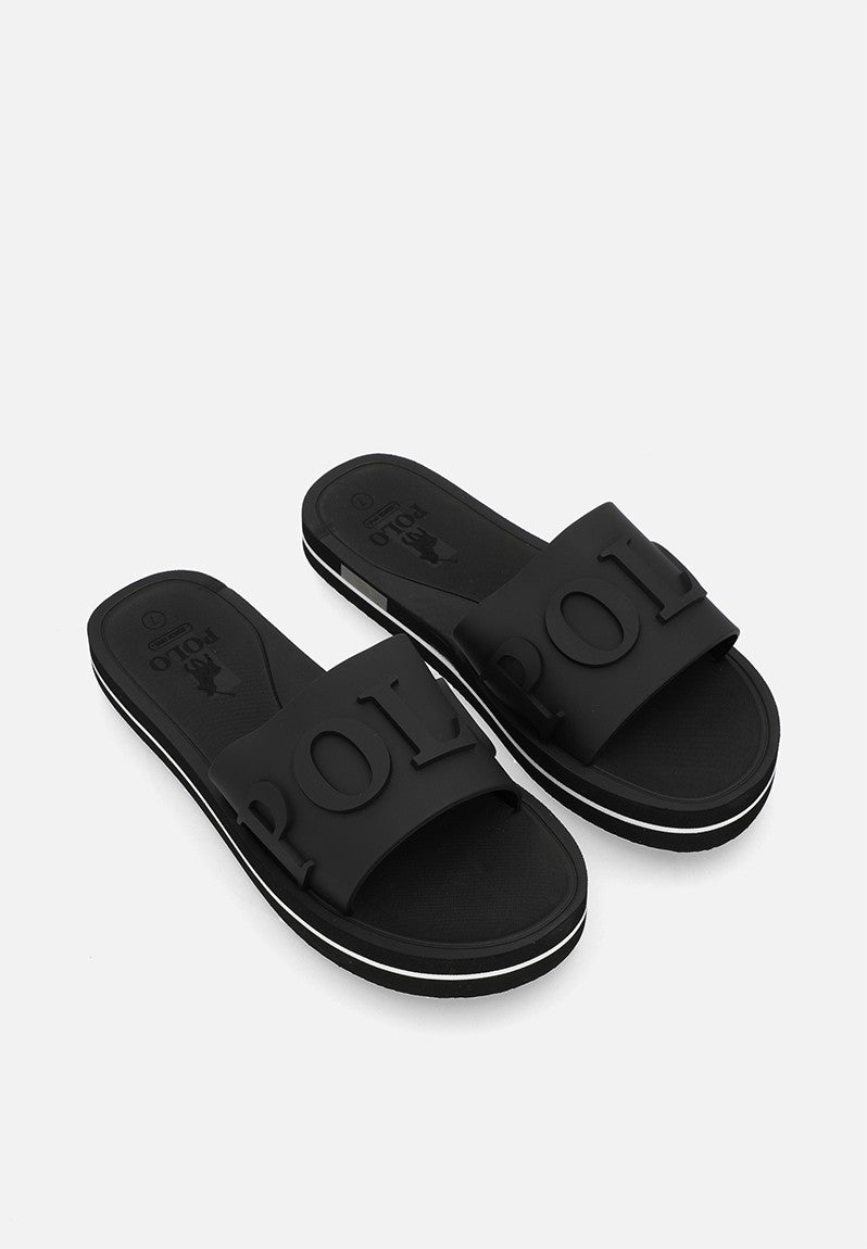Polo Womens Platform Convex Sandals In Black