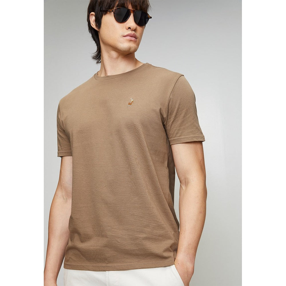 Polo Mens Essential Crew Neck Short Sleeves T-Shirt In Taupe