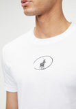 Polo Metallic Logo Mens T-Shirts  In White