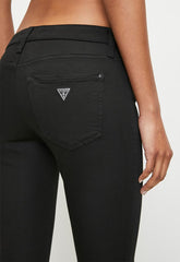 Guess Womens Low Rise Skinny Jeans In Black Wash