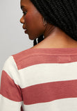 Stella Morgan Long Sleeve Boat Neck Wool Blend Sweater In Rosewood